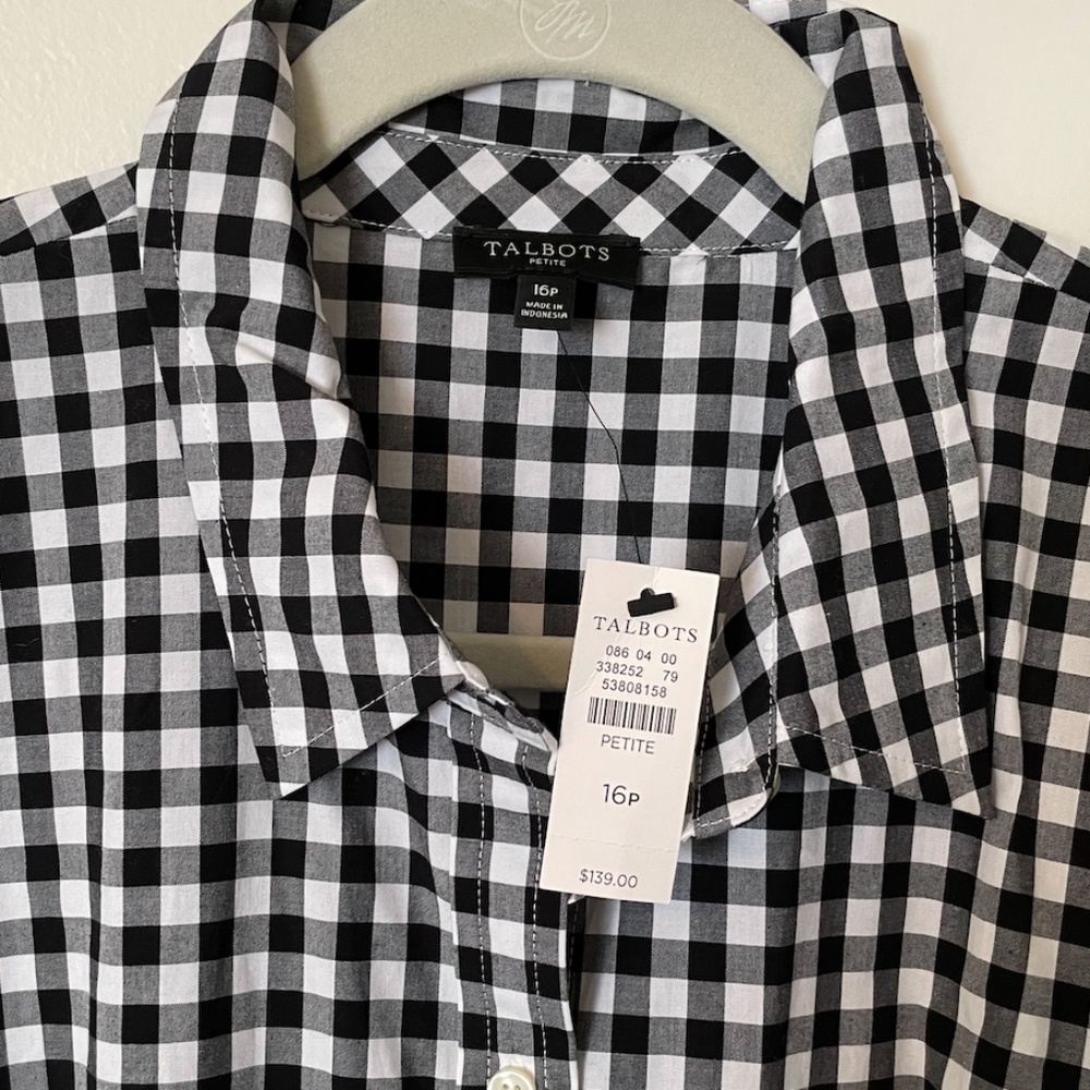 Talbots Gingham Shirt Dress - 16P - Picture 6 of 9